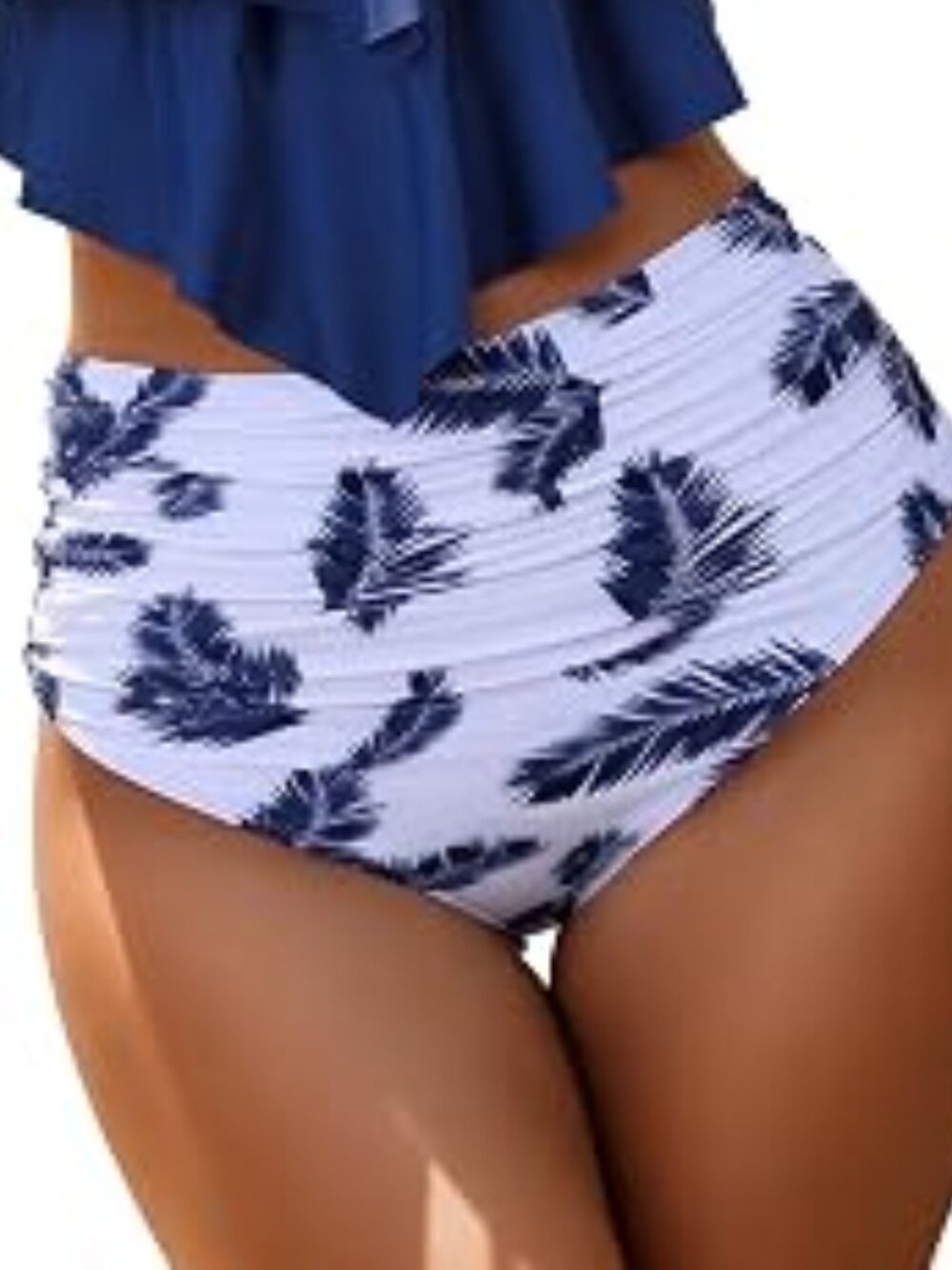 Womens High Waisted Bottoms Tummy Control Modest Swimwear S